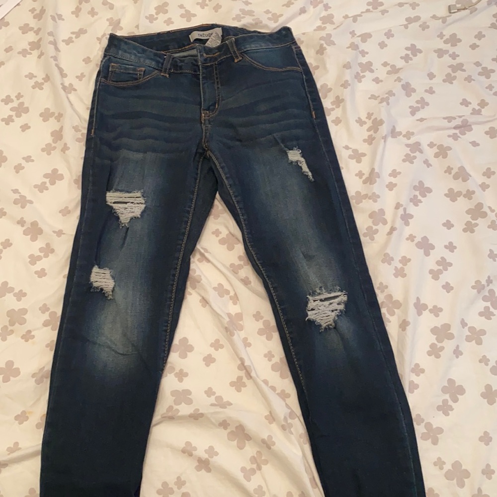 Tight ripped jeans